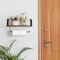 Wall Mounted Paper Towel Holder with Wood Shelf, Rustic Kitchen & Bathroom Organizer